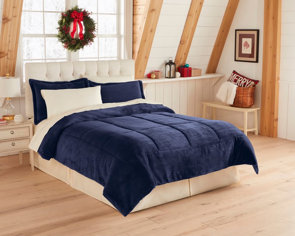 BrylaneHome BH Studio Microfleece Comforter - Full, Taupe