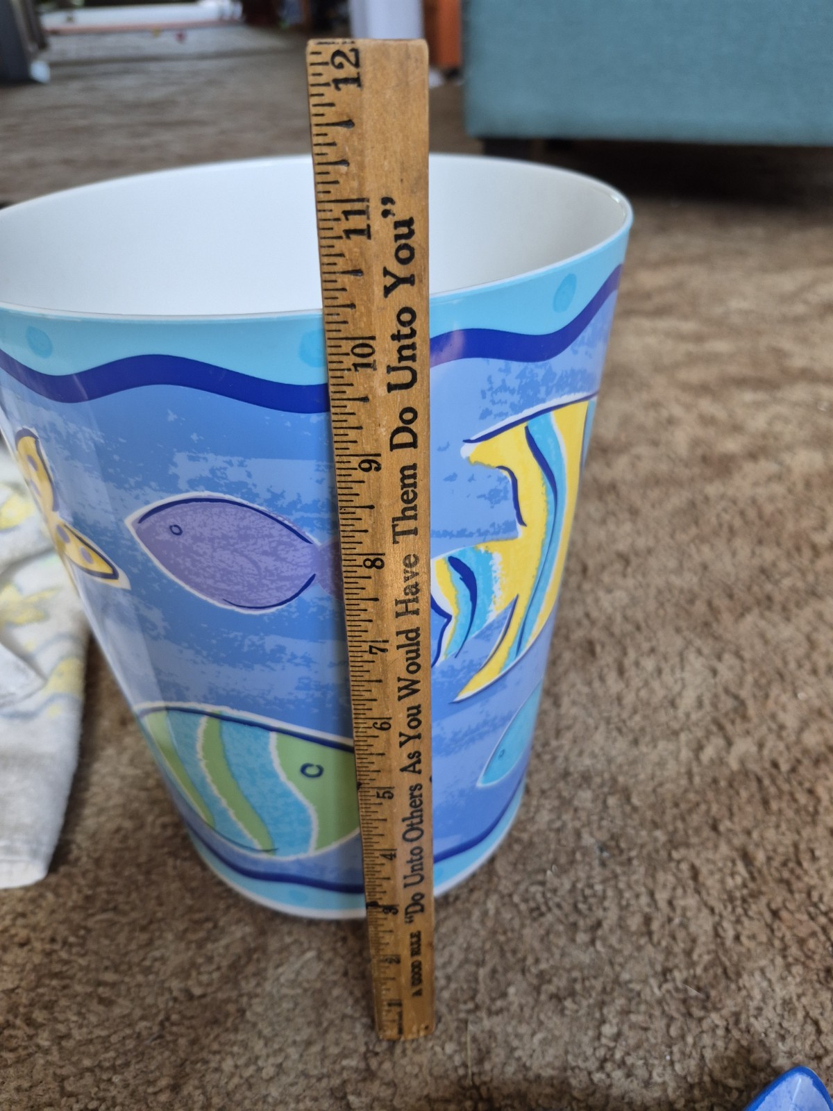 Fish Theme 7pc Bath Bathroom Set Ceramic Soap Dish ToothBrush Hold Cup Trash Can