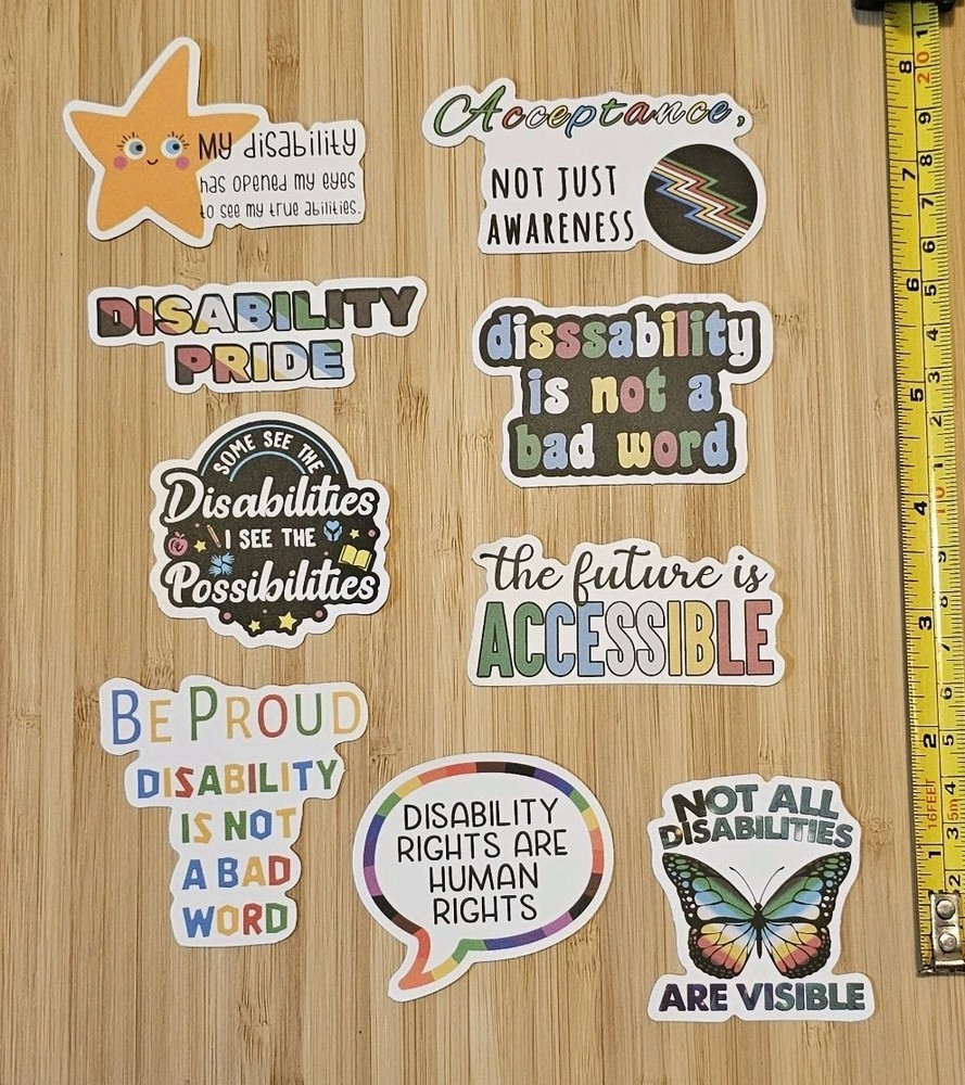DISABILITIES ACCESSIBILITY DISABILITY PRIDE DISABLED 2J5 STICKER LOT STICKERS