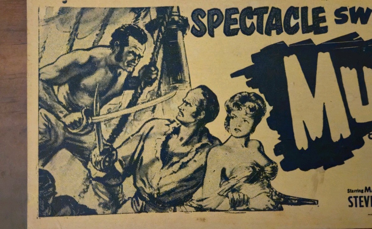 Extremely Rare 1952 MUTINY Movie Herald Angela Lansbury Mark Stevens Technicolor