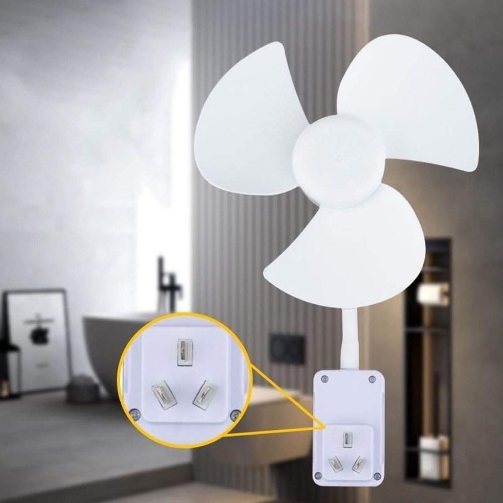 Socket Mini Mute Fan with Plug Adapter, Flexible Gooseneck Plug and Bulb Base