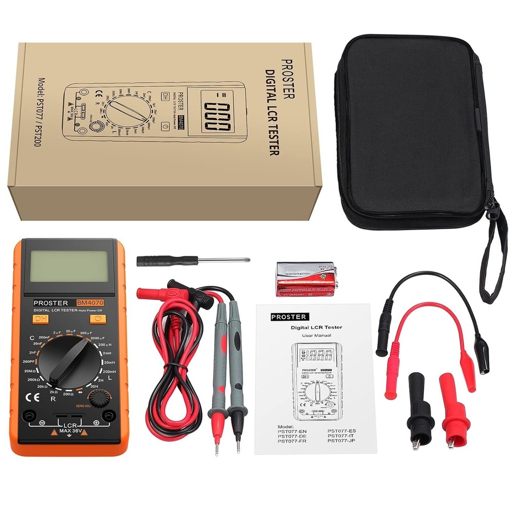 Proster LCR Meter Digital LCR Multimeter Capacitance Resistance Inductance Meter