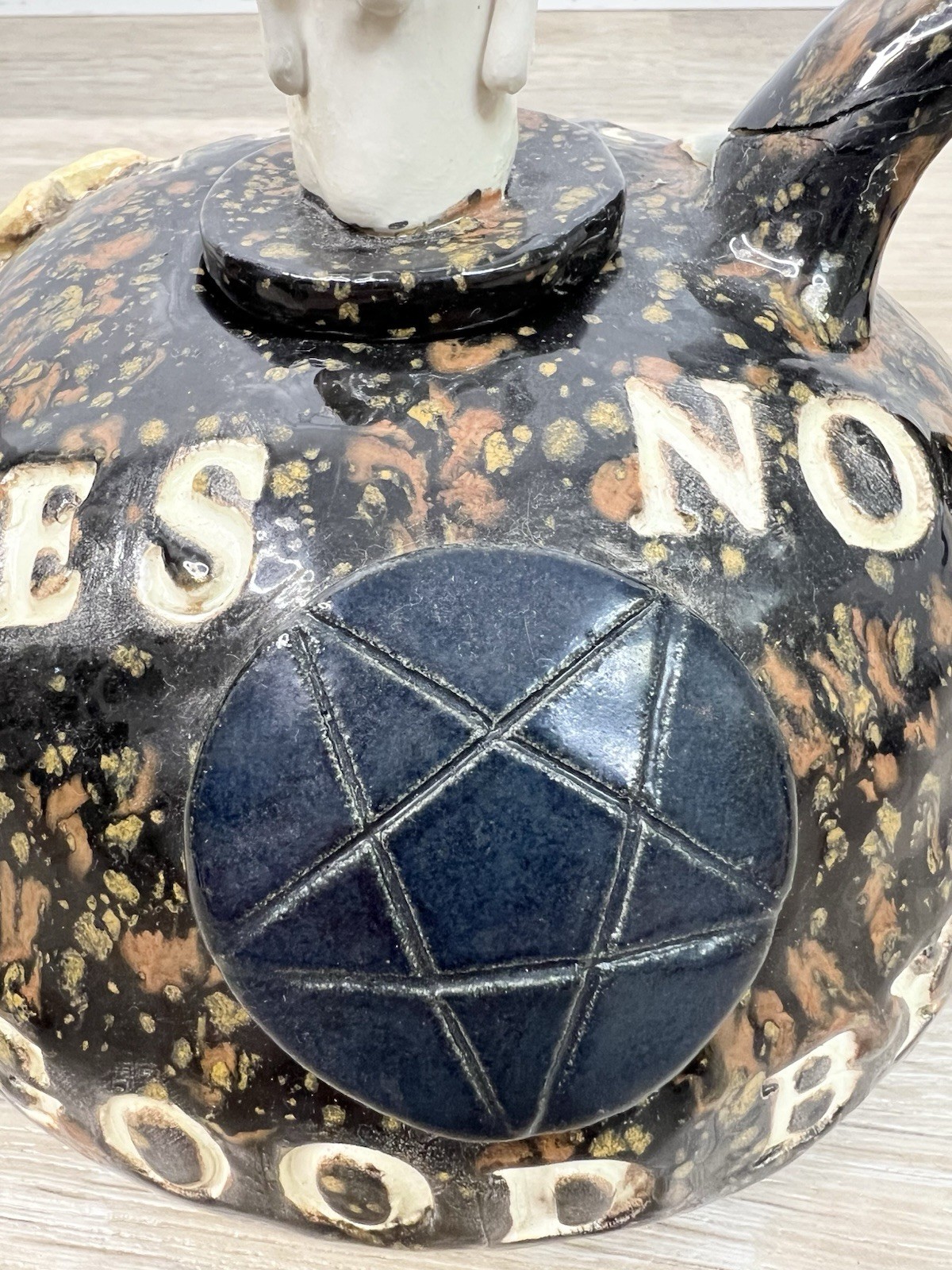 Quija Ceramic Teapot Decor Goth Tarot Witchy Planchette Pentagram Moon *Read