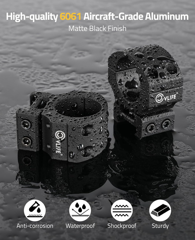 Precision 1 Inch Scope Rings Scope Mount - 2 Pieces
