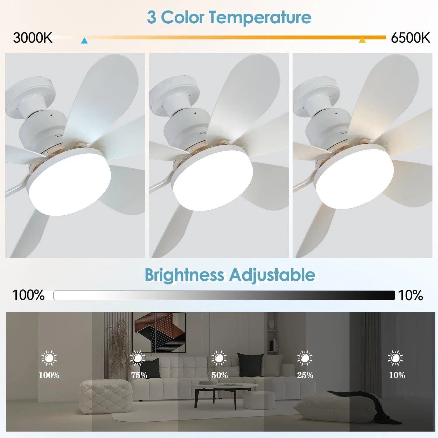Socket Ceiling Fans with Lights and Remote- Socket Fan light with Dimmable Led