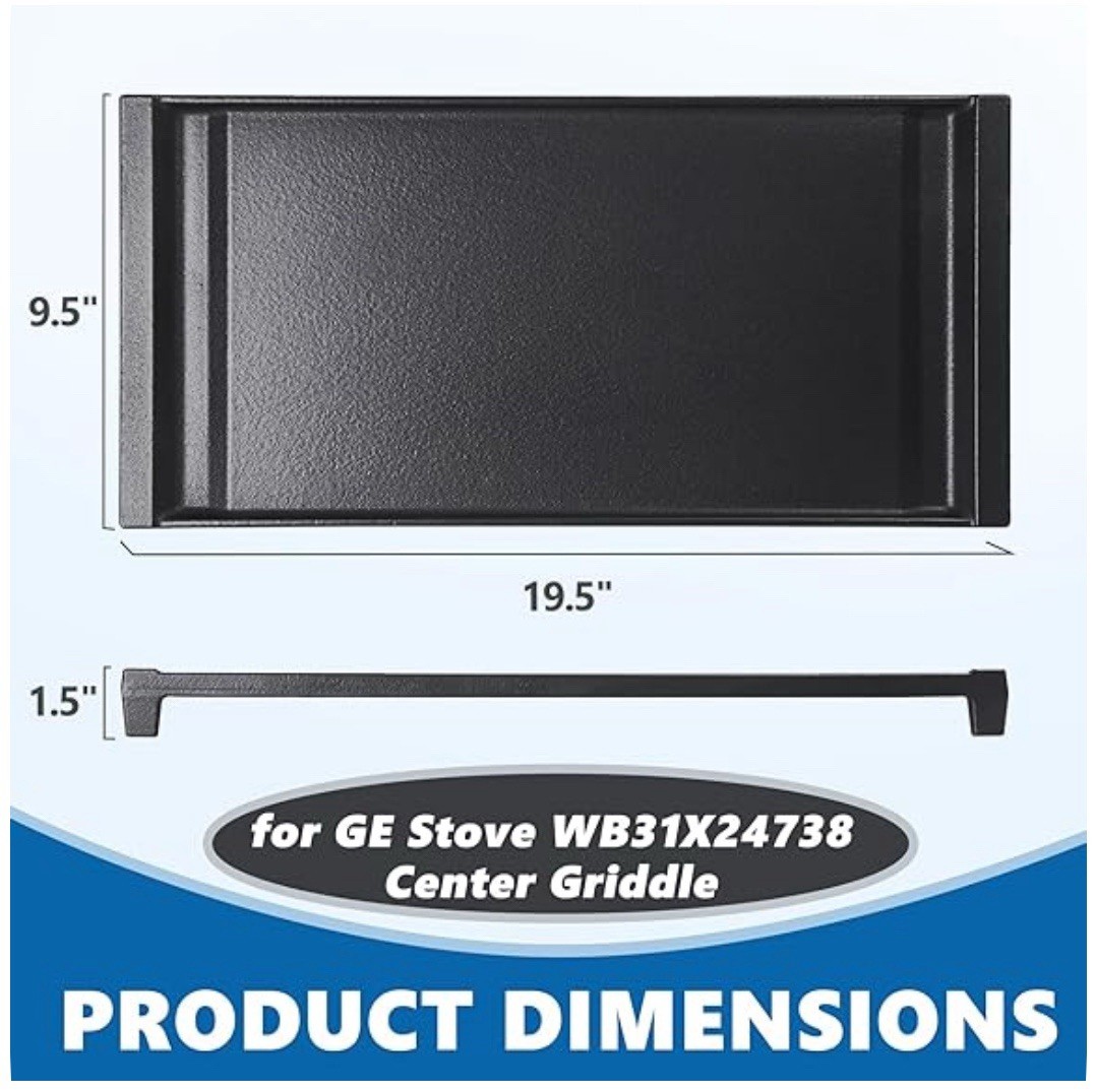 Upgraded WB31X24738 Griddle Replacement for GE Gas Stove Top Center Griddle