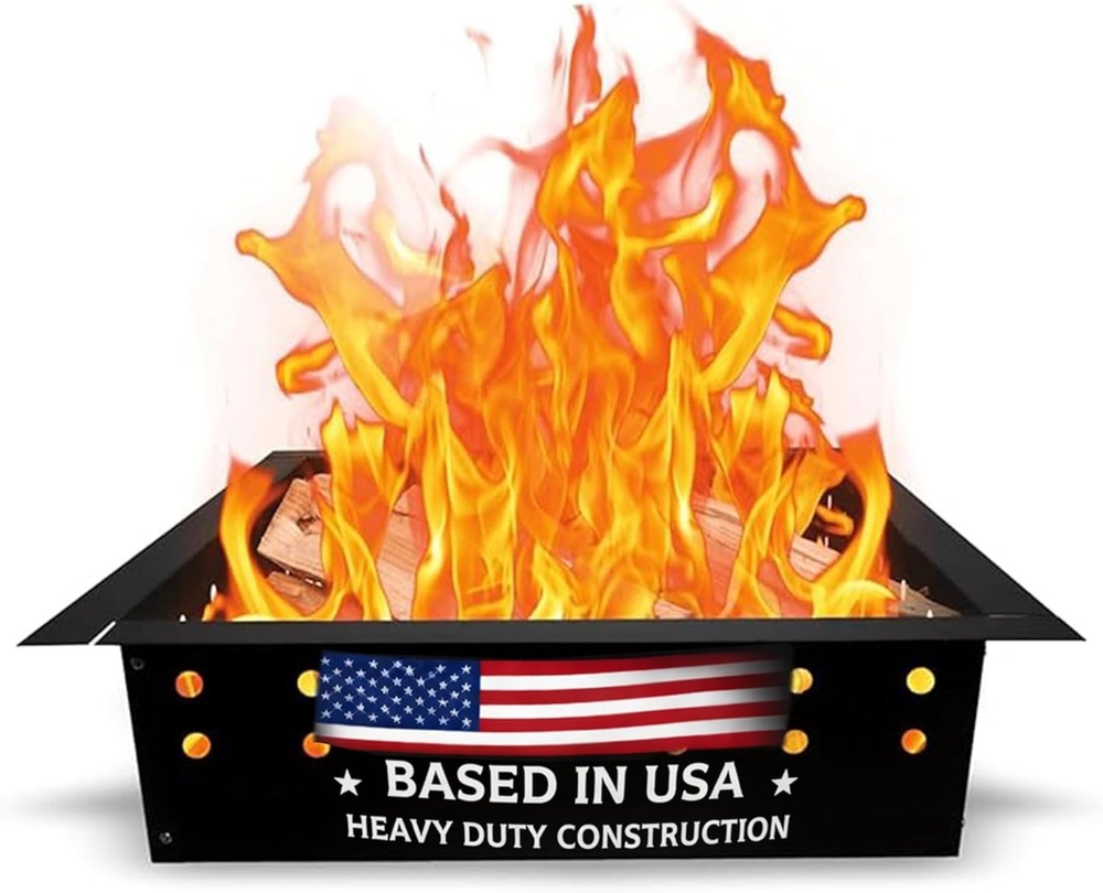 Fire Pit Ring Insert Square 29" OD & 25" ID With Coller Support & Air Vents