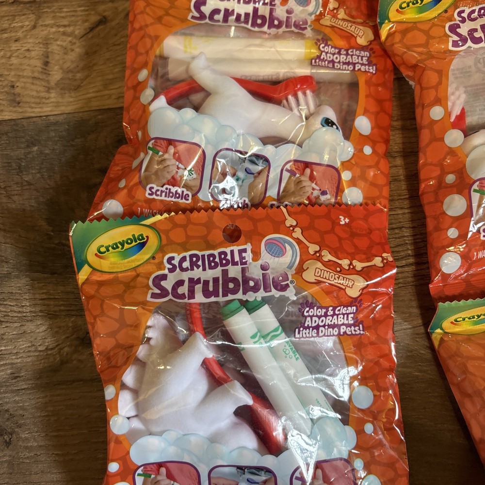 4 Pack Scribble Scrubbie Dinosaurs