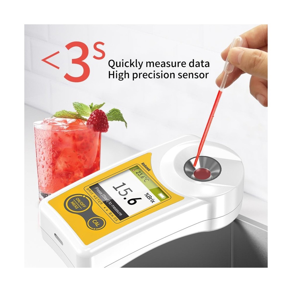 Digital Brix Refractometer Flagfront brix Meter Refractometer USB C Charging ...