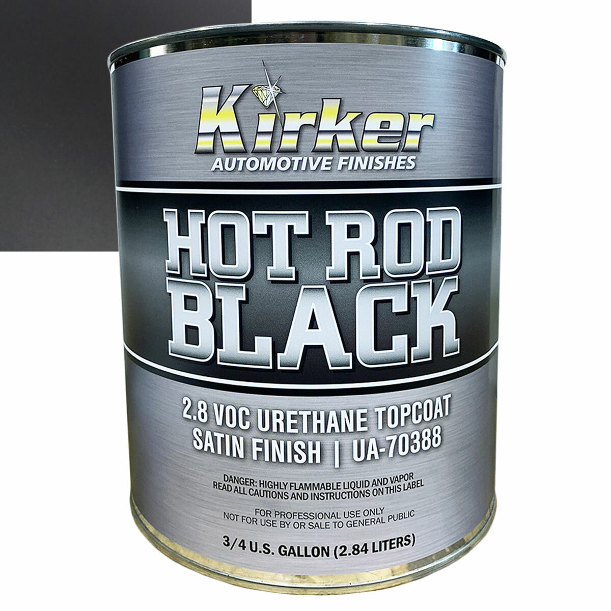 0.75 Gal Kirker Hot Rod Black Satin Car Paint UA-70388 Med Activator UA-1600M