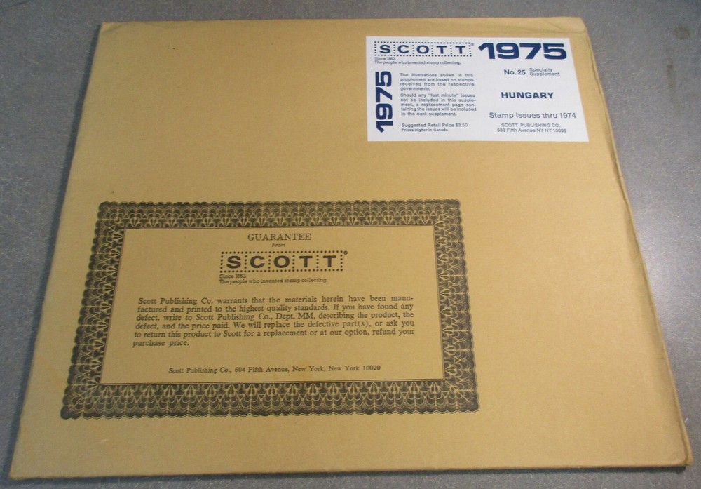 "SCOTT" HUNGARY SUPPLEMENT # 25 1975 W/FREE SHIPPING!!