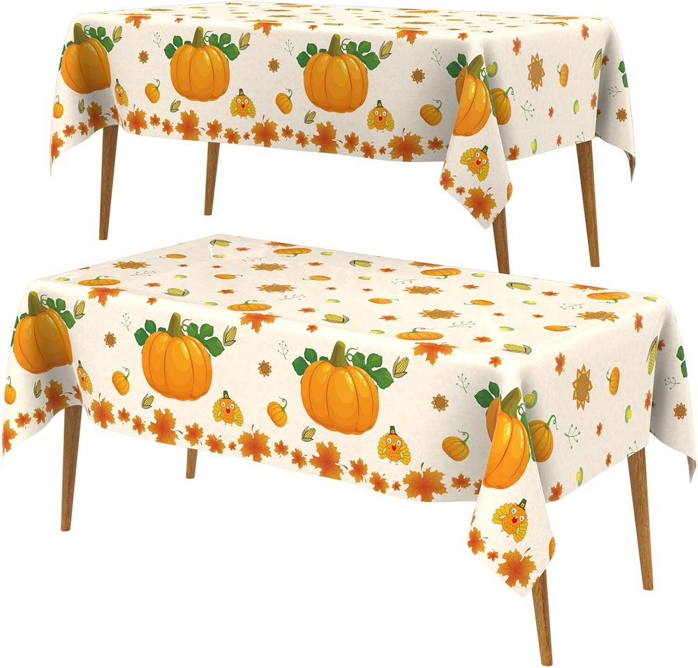 Thanksgiving Tablecloth, 2PCS 54" X 108" Tablecloth Multi Color