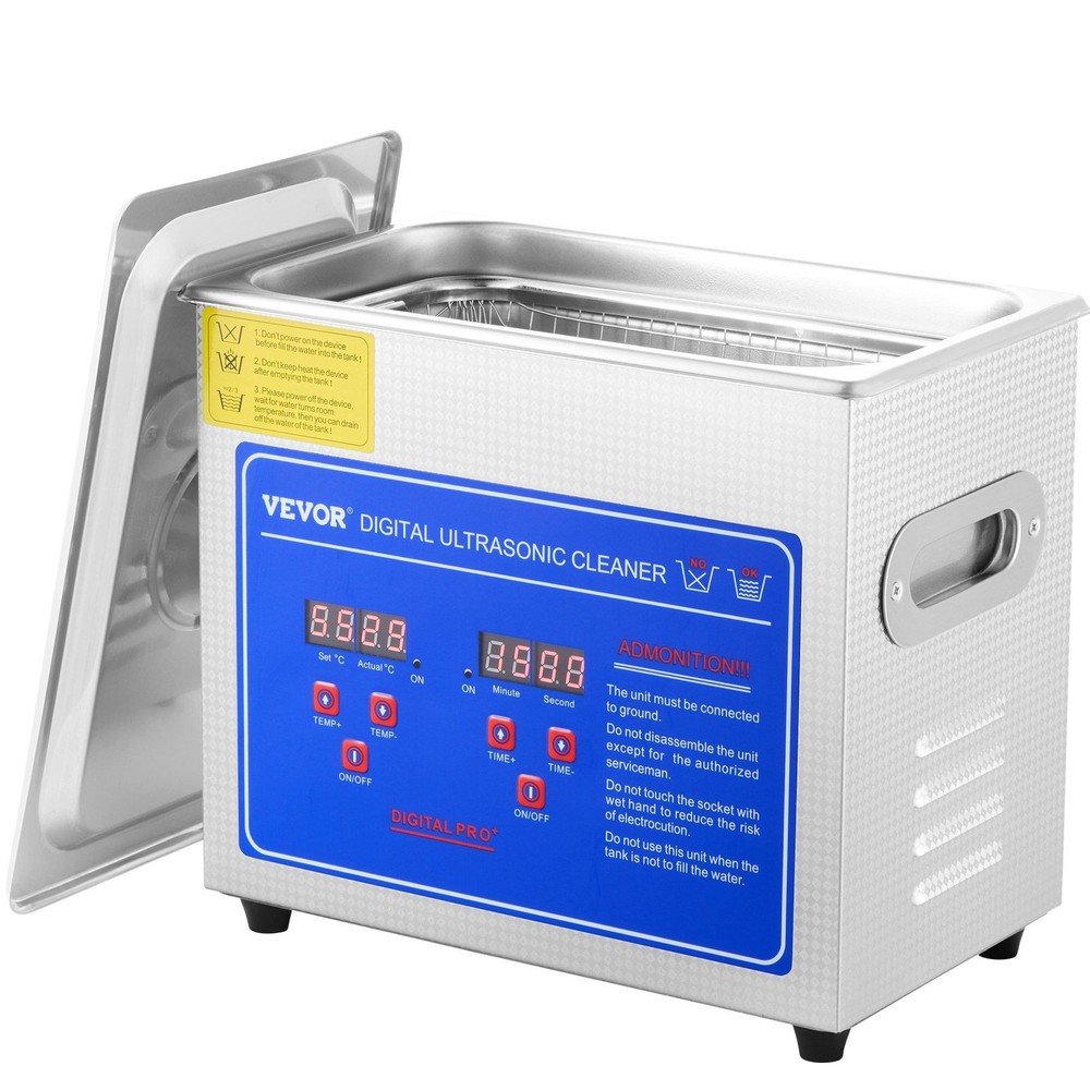 Compact 3L 40kHz Ultrasonic Cleaner with Heating Function Digital Readout