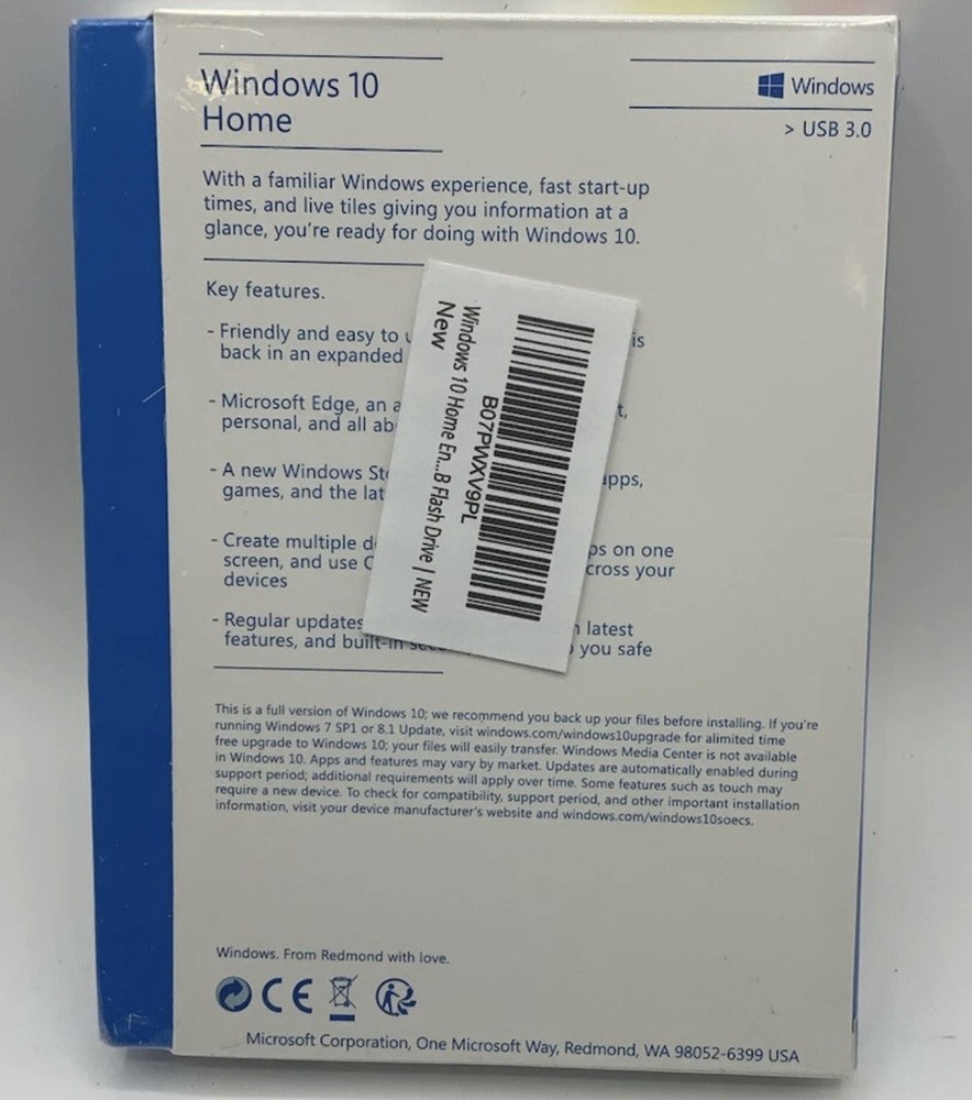 Microsoft - Windows 10 Home USB 3.0- New/Sealed