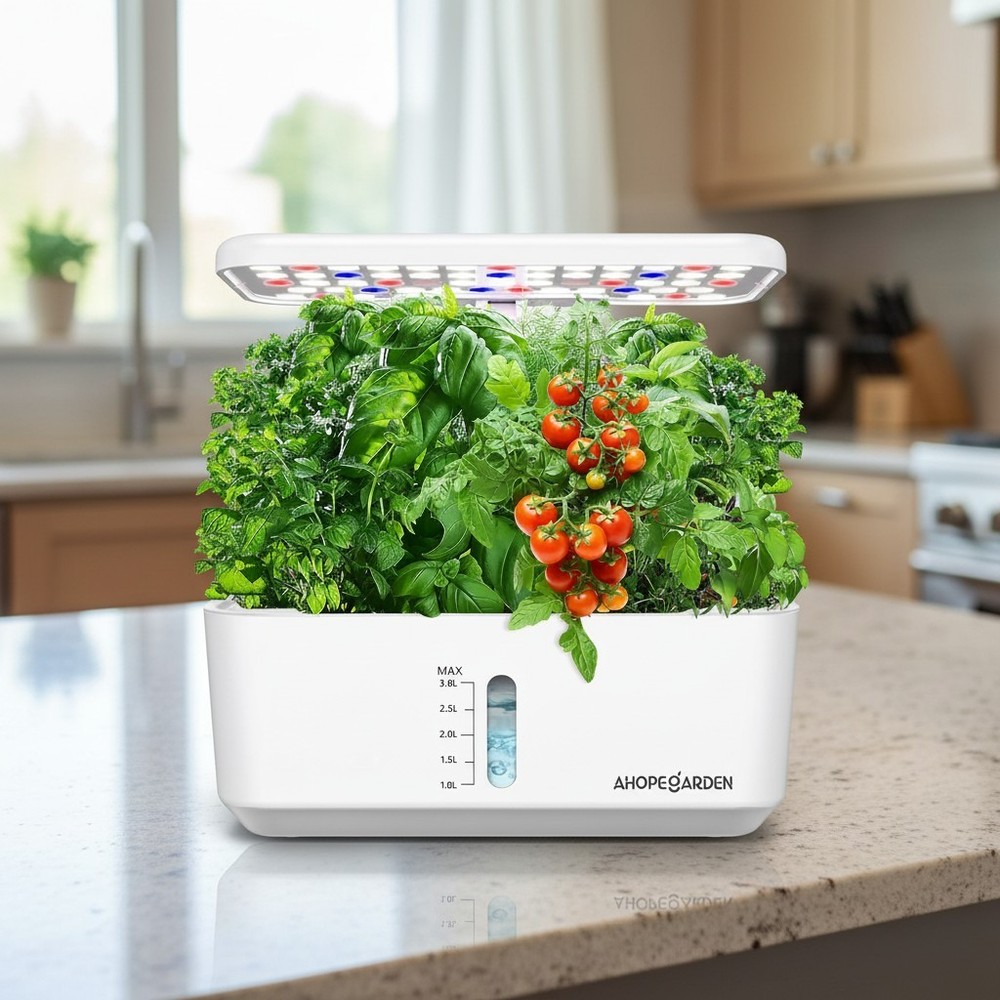 Family-Friendly Hydroponic Growing System - 10 Pods with Adjustable Light Module