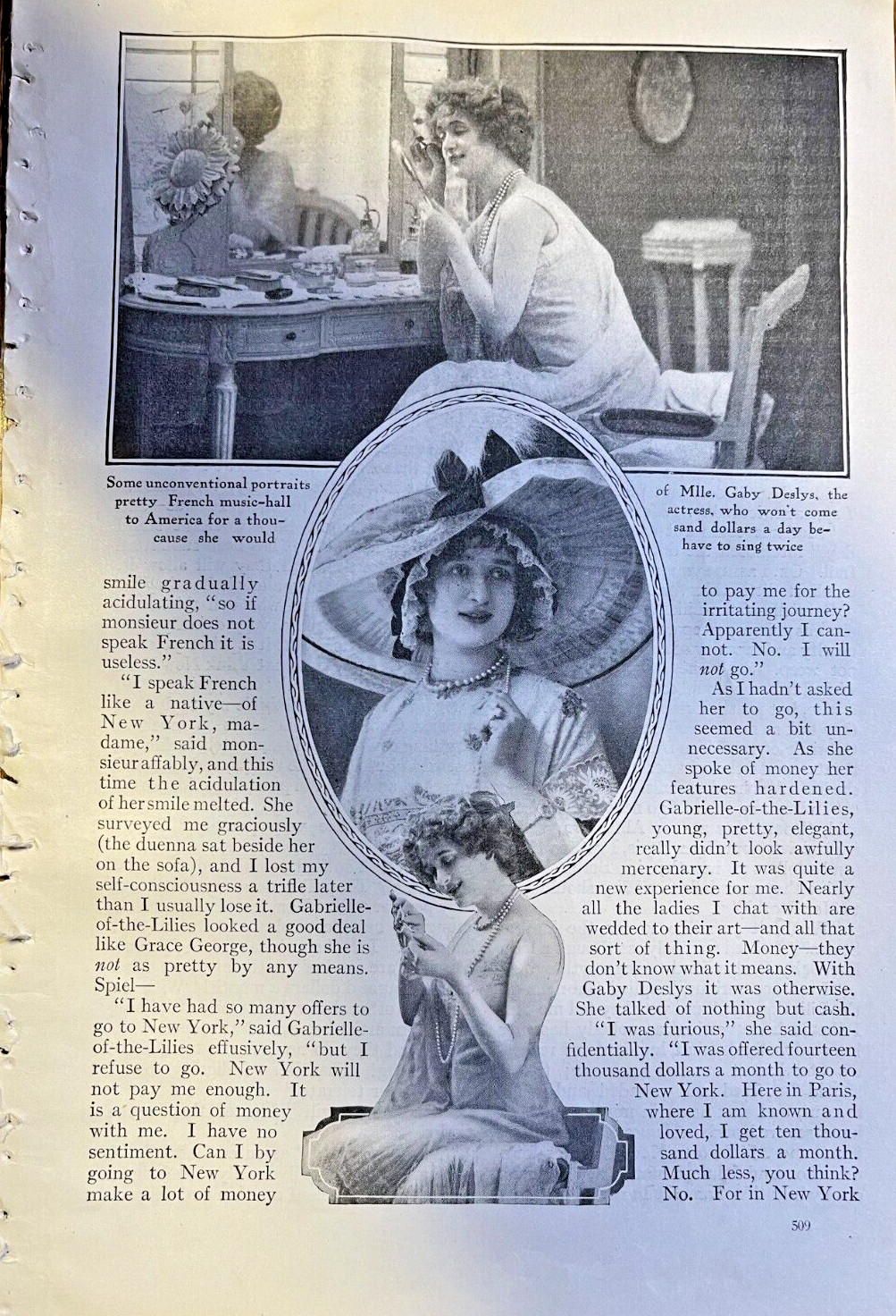1911 Actress Gaby Delsy illustrated