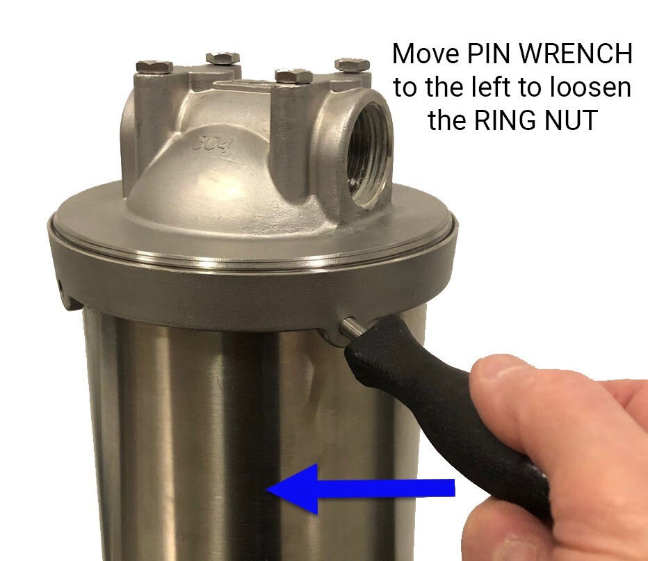 Stainless Steel Filter Housing 10"L Big-Blue, Endoer Filtration E-SSHDJ-10-1-304