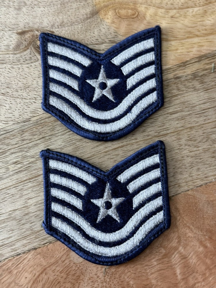 Vintage US Air Force Technical Sergeant Rank Patch Insignia E-6 E6 USAF - PAIR