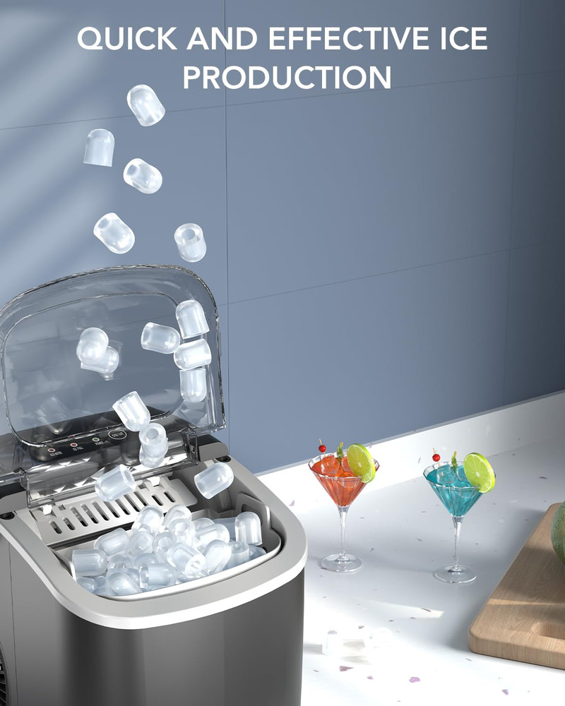 Ice Maker Countertop, Efficient Easy Carry Ice Machine, Self-Cleaning Ice Maker