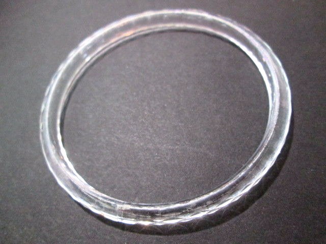 THIN PLASTIC CLEAR BANGLE BRACELET MULTIFACETED CUT PLASTIC WEAR ALONE OR STACK
