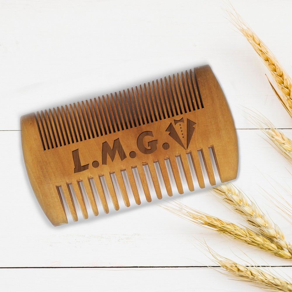Customizable Bamboo Beard Comb Personalized Gift