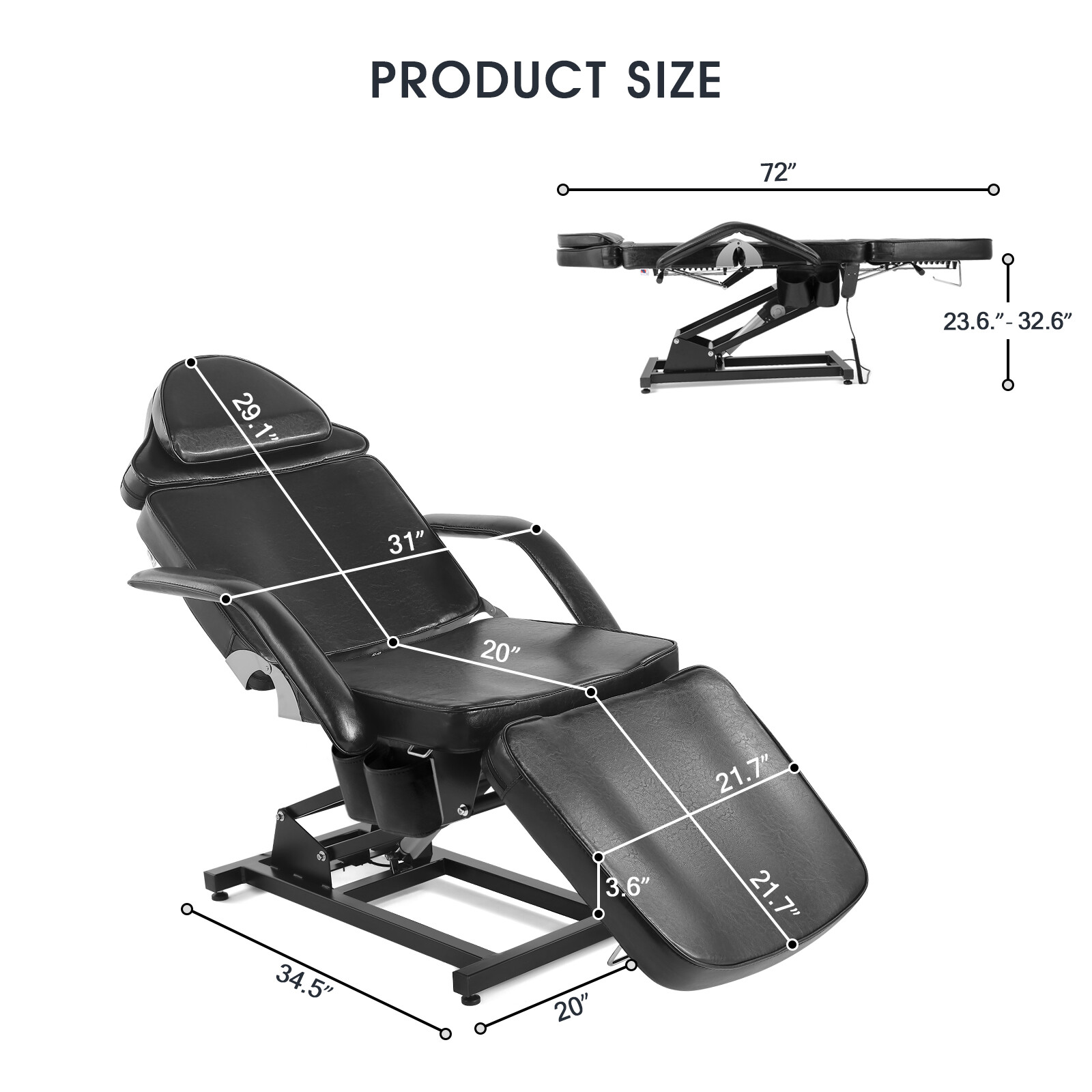 Electric Massage Table Facial Bed Tattoo Chair Salon Spa Beauty w/Remote Control