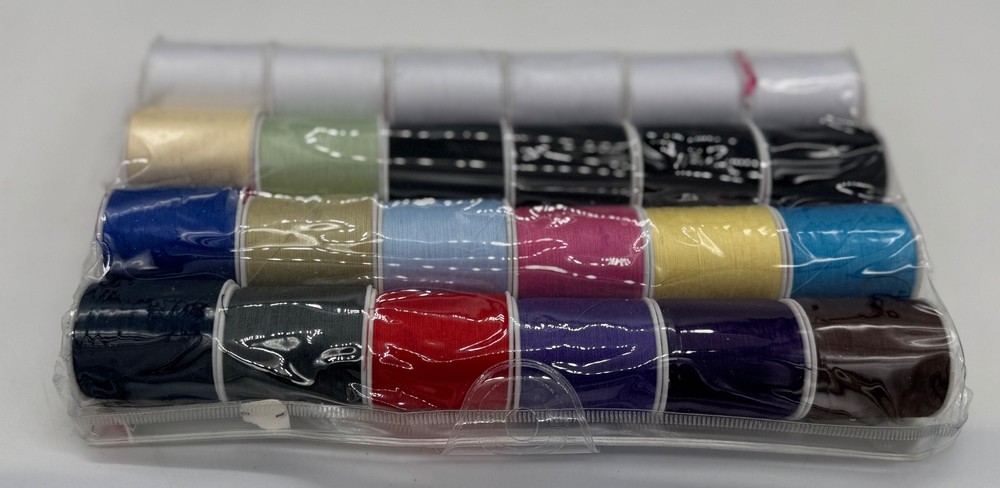 Allary All Purpose Thread 100% Polyester 200 YDS 24 Spool Count Multiple Colors