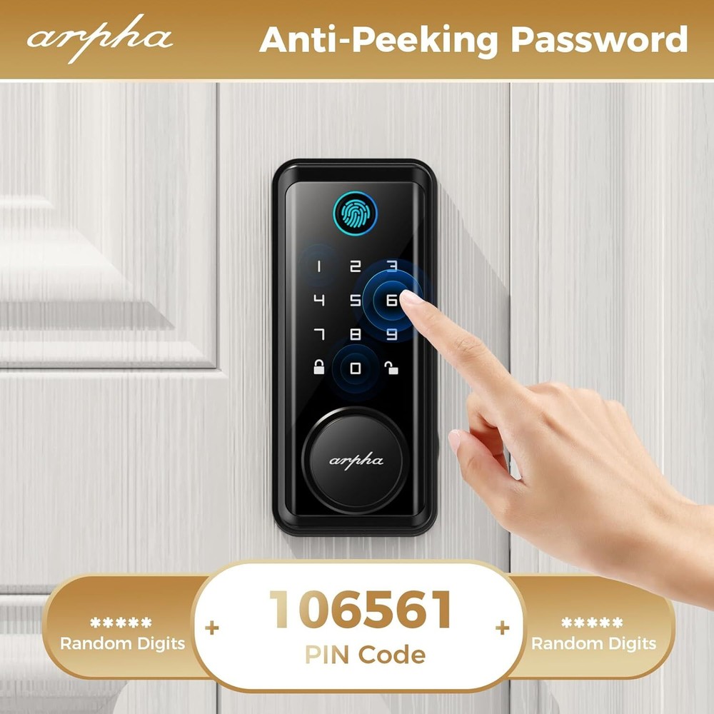 Front Security Smart door Lock 100Code Fingerprint Keyless Entry Lock AppControl