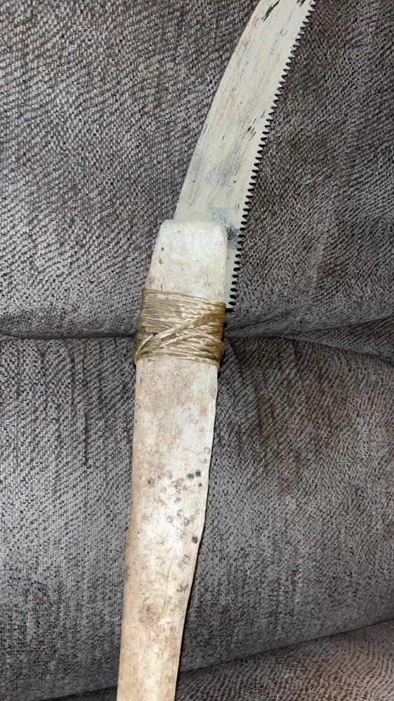 Cow Bone Machete Sword Serrated SHARP 30" OOAK Twisted Design