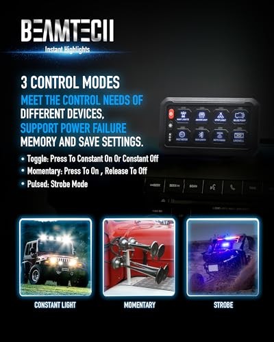 Wireless 8 Gang Switch Panel, RGB Multifunction Switch Wireless 8-GANG RGB