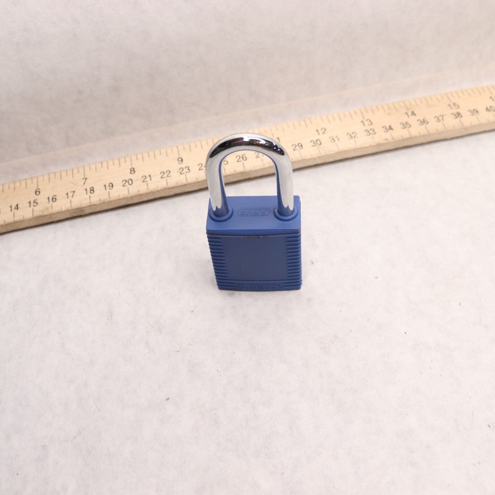 Brady Lockout/Tagout Padlock Keyed Different Plastic Blue