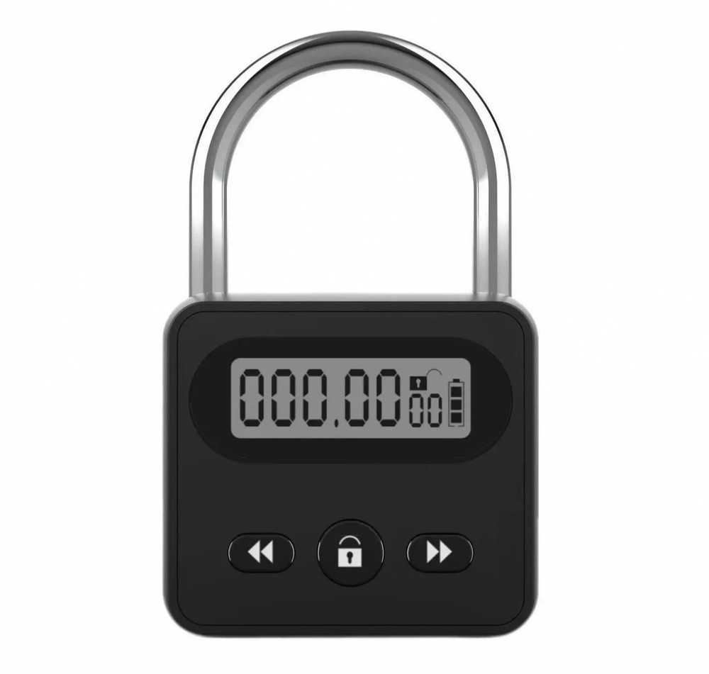 HEERAK Timer Padlock LCD Display Backlight Alloy 999 Hours Max Timing Super
