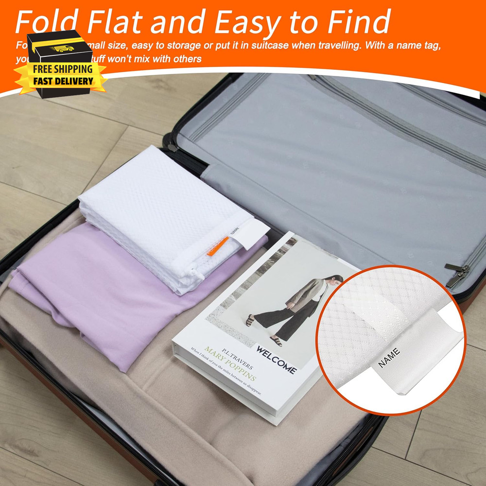 Extra Heavy Duty Large Diamond Mesh Laundry Bags with Drawstring Closure & ID Ta