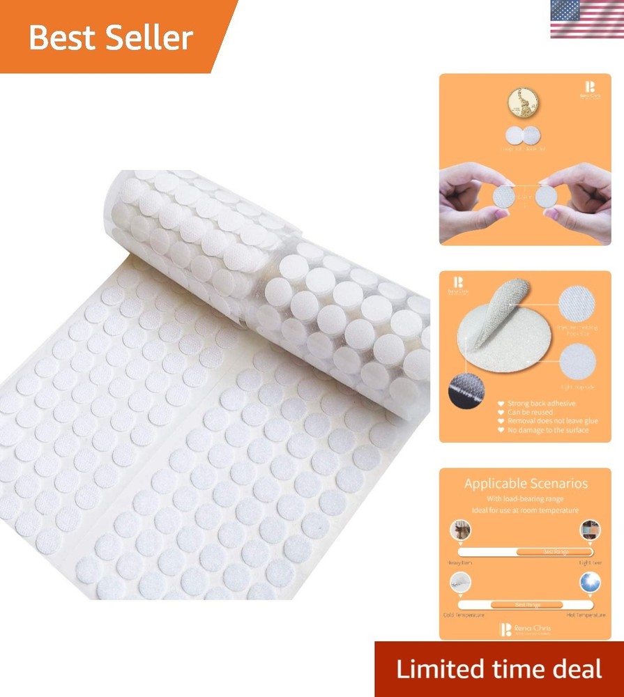 Strong Adhesive Hook and Loop Dots (1000 Pcs) - Ideal for Classroom Organization