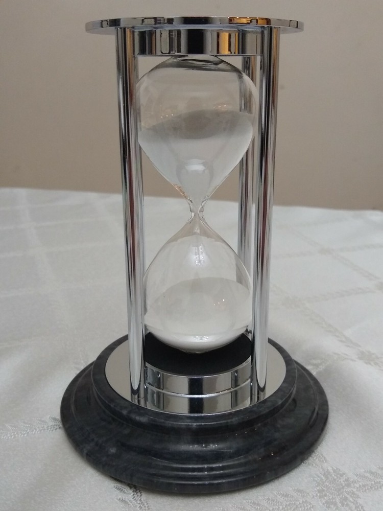 BEY BERK D832 CHROME 15 MINUTE SAND TIMER MARBLE BASE