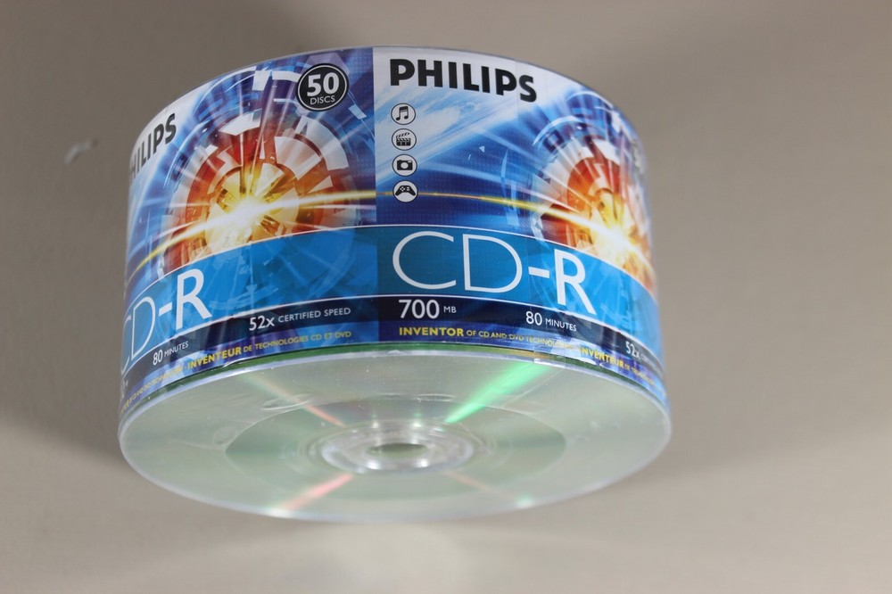 PHILIPS CD-R 80MIN/700MB 52X Disks - 50 Count