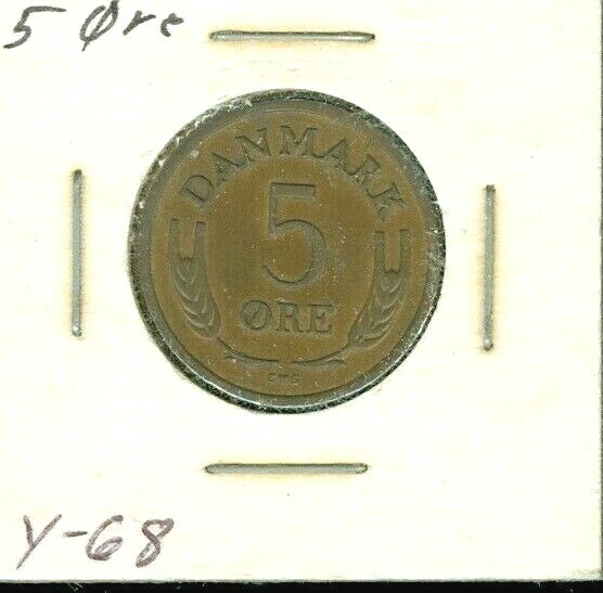 1966 DENMARK 5 ØRE  NICE  CIRCULATED COIN