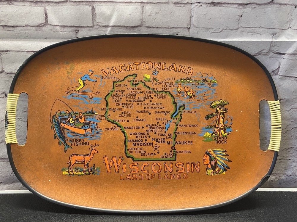 HTF Vacationland Wisconsin Themed Serving Tray