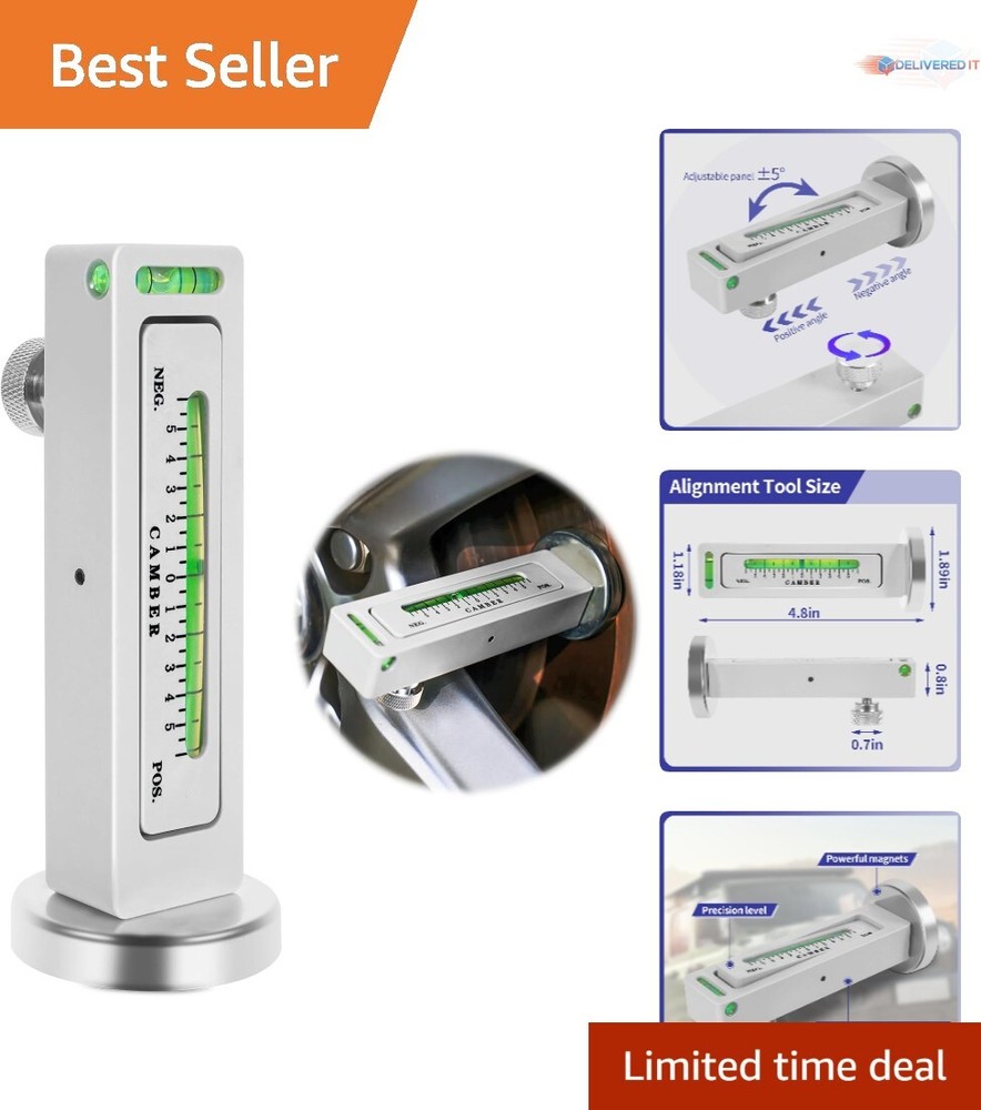Adjustable Magnetic Gauge Tool, PC Plastic, Compact, Accurate Camber Alignment