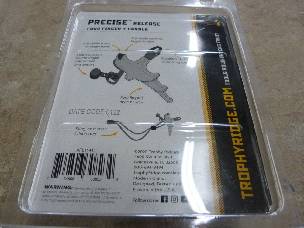 Trophy Ridge Precise Thumb Trigger Release for Compound Bow, Black Gold