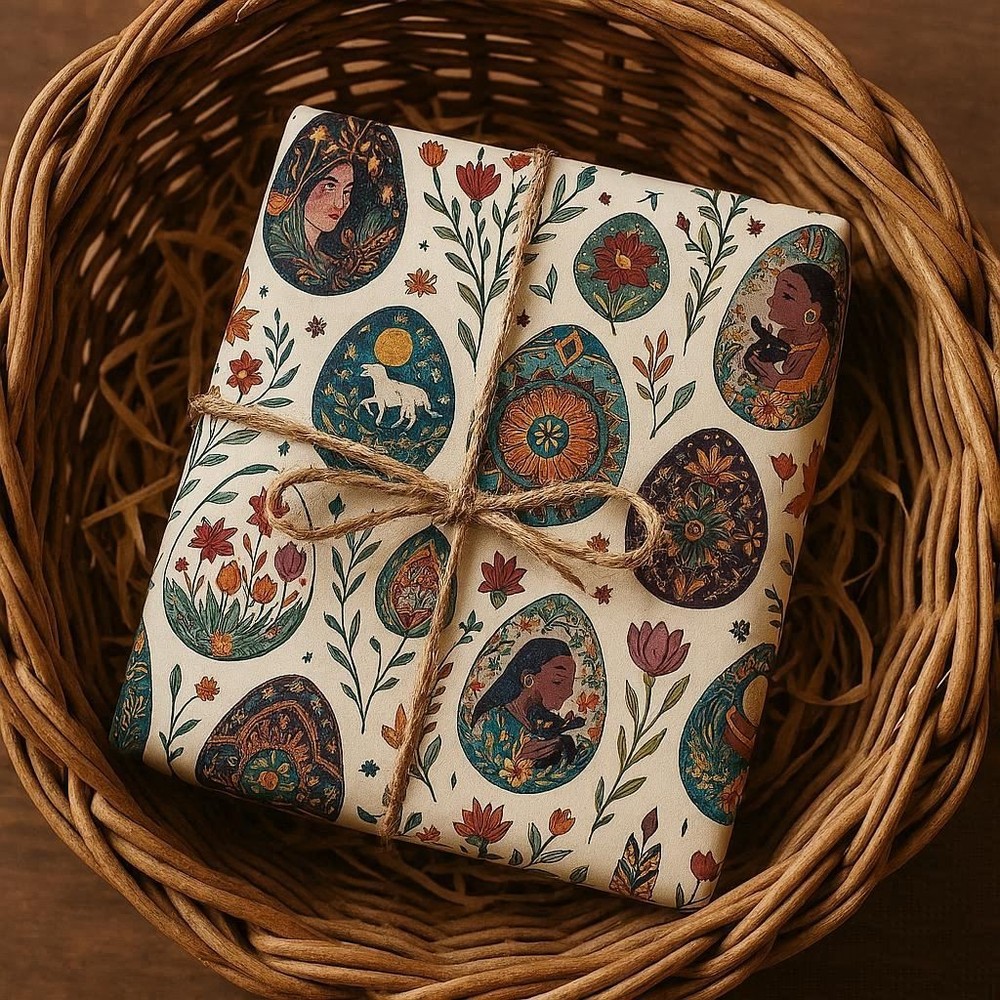 Bohemian Folklore Easter Pysanky Folk Art Mystical Spring Pattern Digital Design
