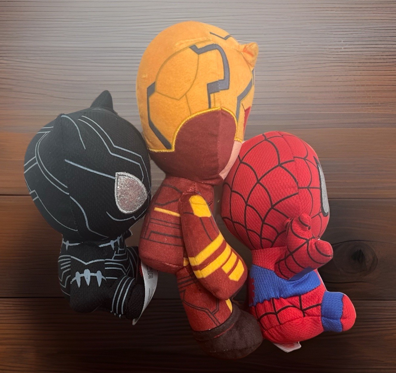 Marvel Plush Lot of 3 Mattel Daredevil 9” Ty Black Panther 6” Ty Spider-Man 6”