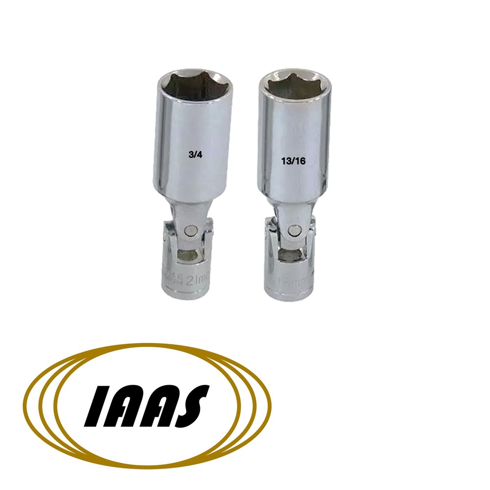 3/4" & 13/16" x 3/8" Drive Universal Socket (Spark Plug Socket) by IAAS