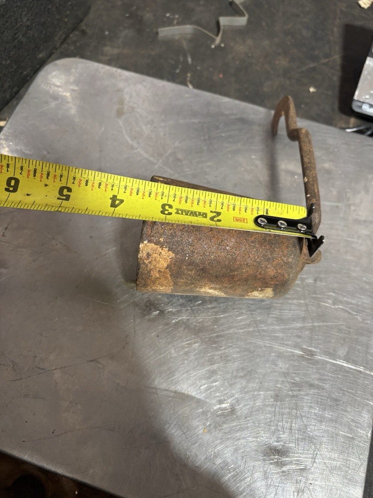 Antique 4lb SCALE WEIGHT Iron Primitive Rustic HANGING