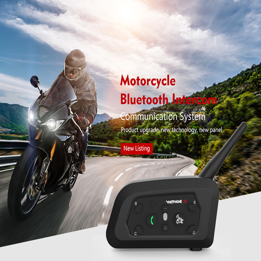 Motorcycle Helmet Intercom Bluetooth Wireless Headset Interphone V6 Waterproof
