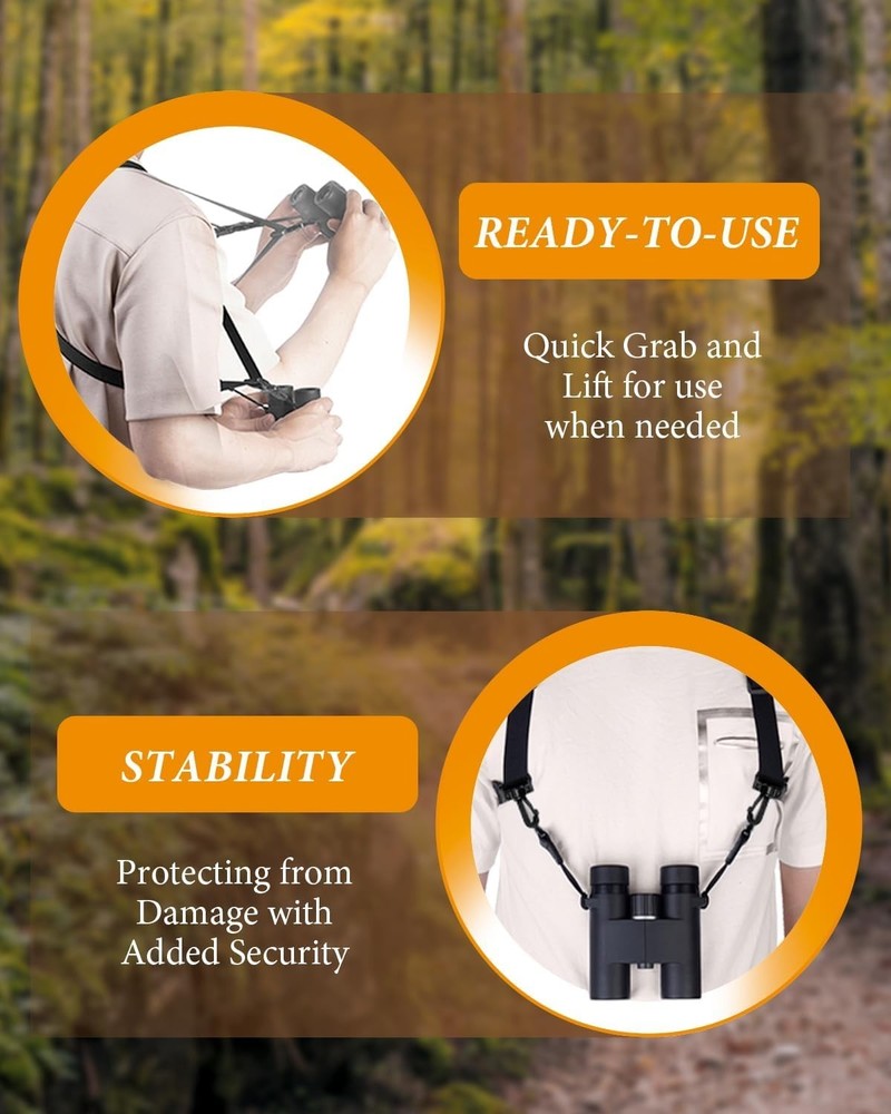 Binocular Harness Strap for Hunting, X-shaped Decompression Binocular Straps ...