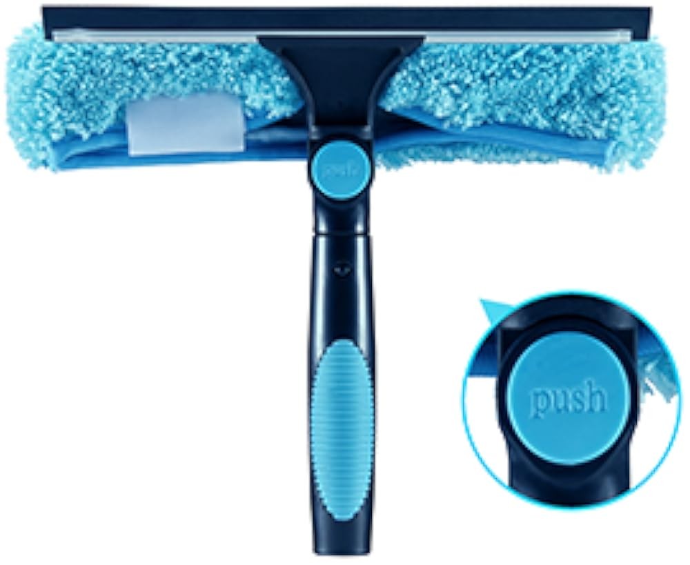 Window Squeee and Microfiber Scrubber 2-in-1 bo Cleaning Tools