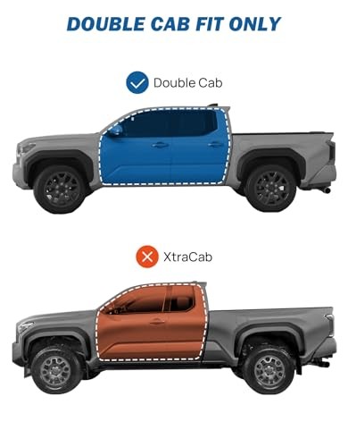 Low Profile Rain Guards Compatible with 2024 2025 2026 Tacoma Double Cab
