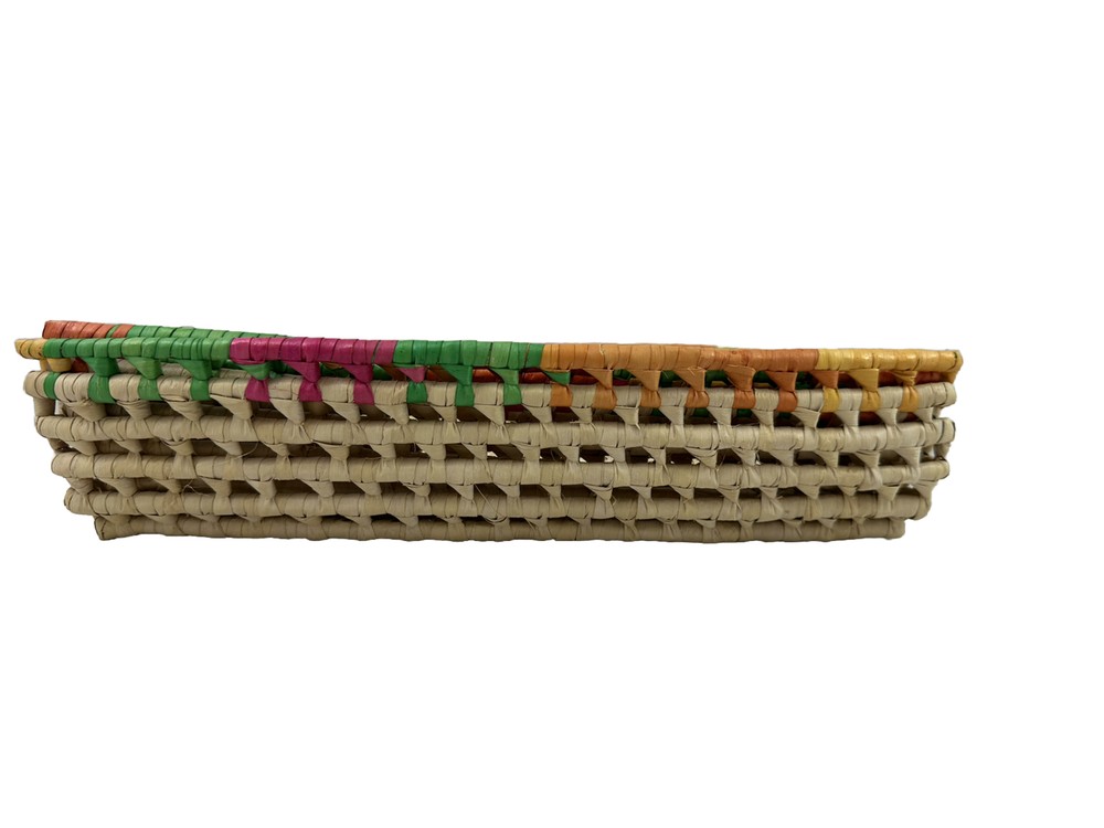 Nesting Woven Raffia? Baskets Rectangular Casserole Colorful Fiesta Set of 3
