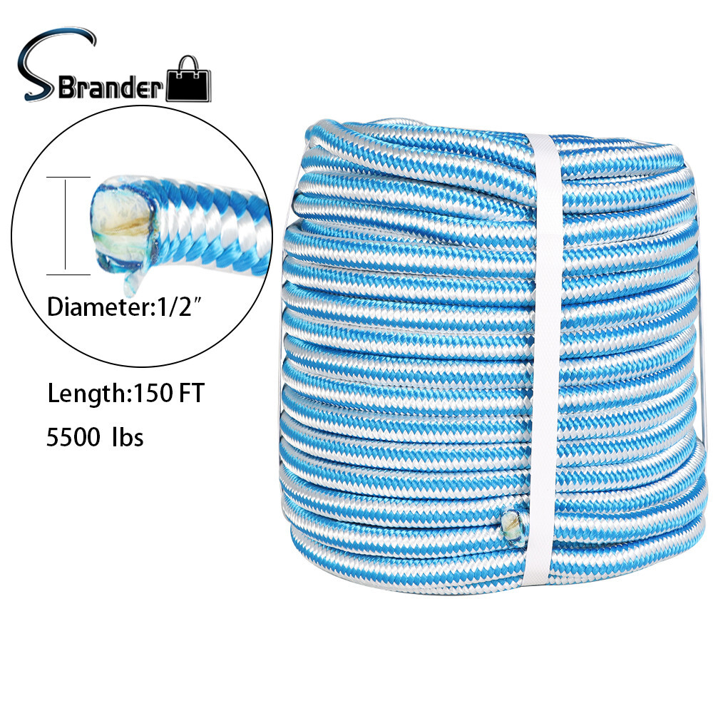 1/2" x150' Braided Polyester Arborist Rigging Rope Strong Pulling Rope 6180lbs